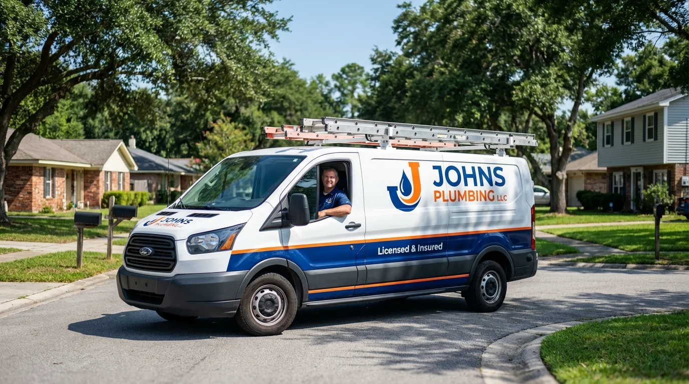 Johns Plumbing LLC service van in Fort Washakie, WY