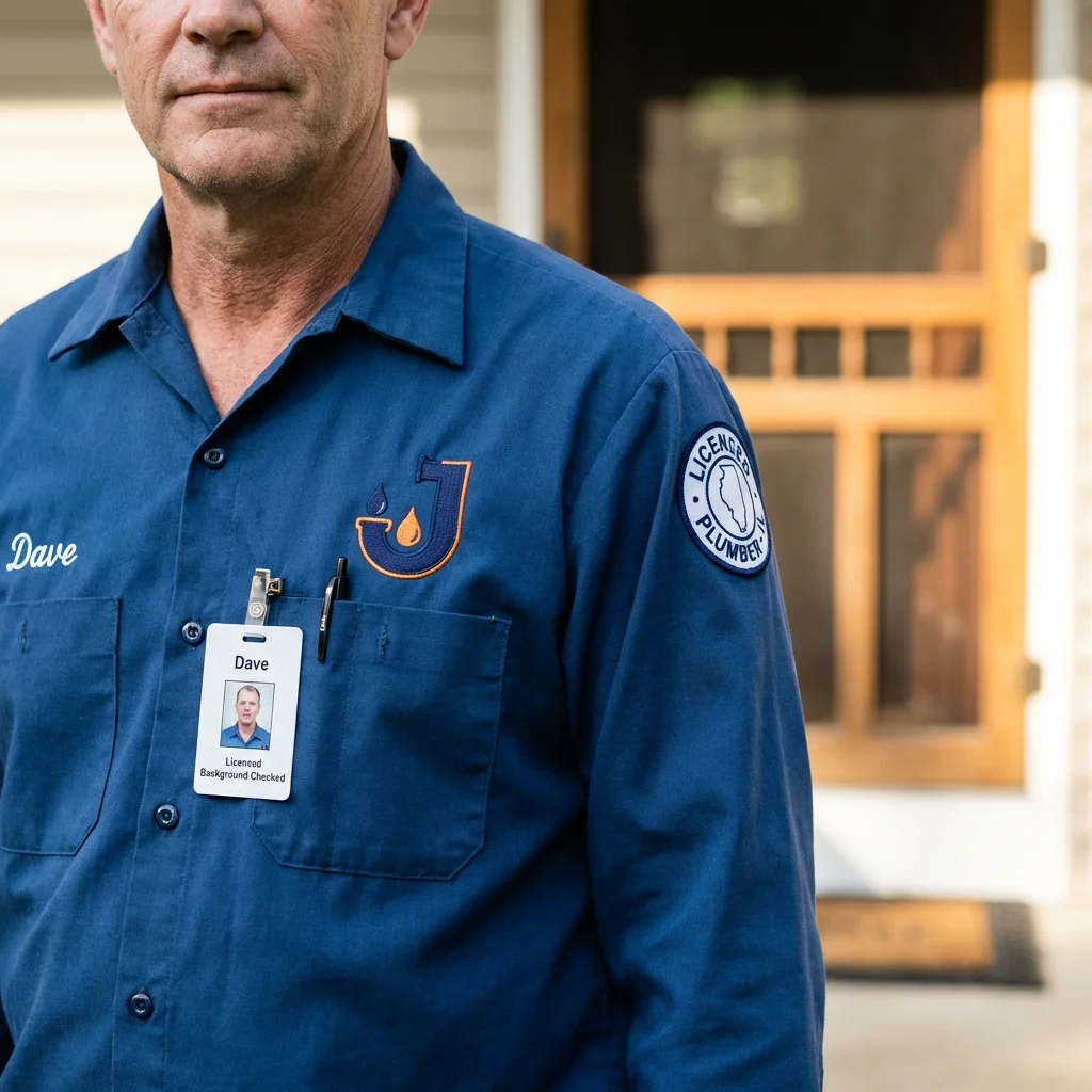Licensed plumber showing ID badge in Fort Washakie, WY