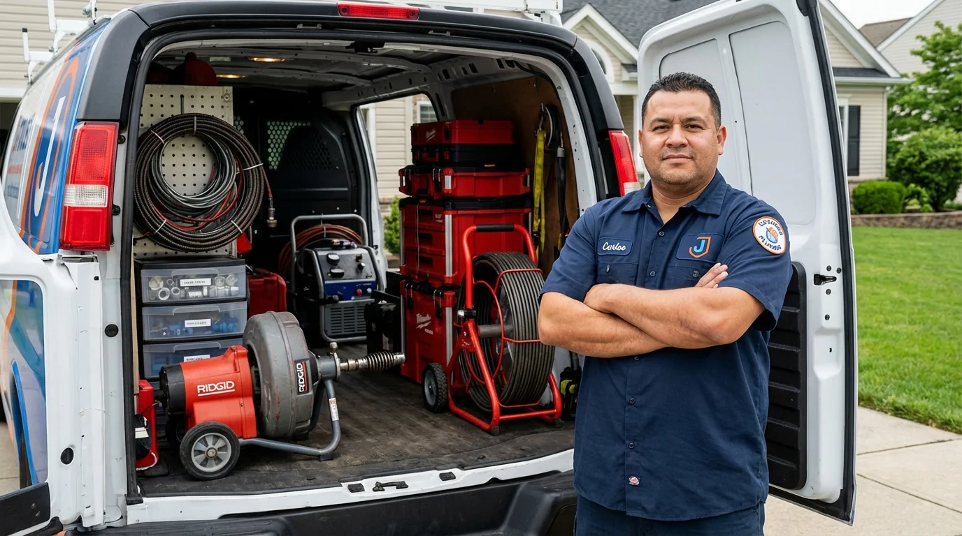 Professional drain cleaning equipment and Johns Plumbing LLC plumber in Fort Washakie