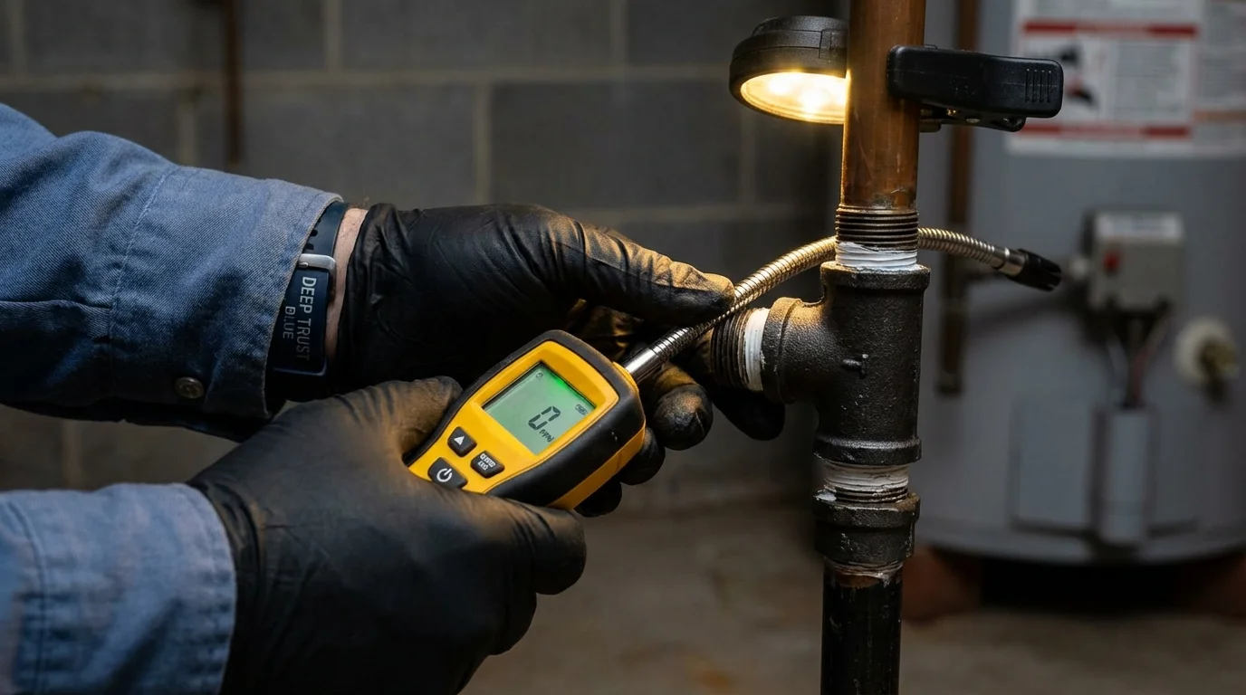 Gas leak detection with electronic sniffer by Johns Plumbing LLC in Fort Washakie