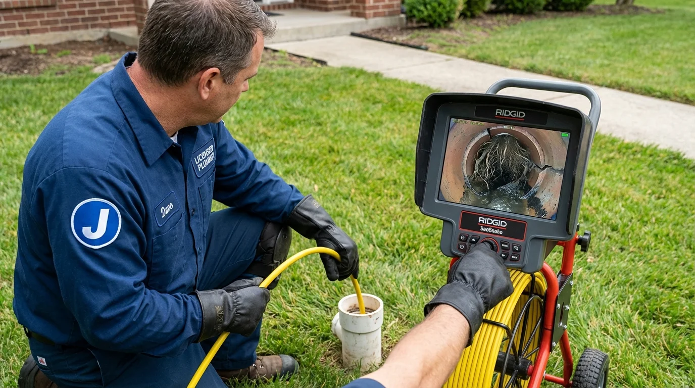Sewer camera inspection being performed by Johns Plumbing LLC in Fort Washakie