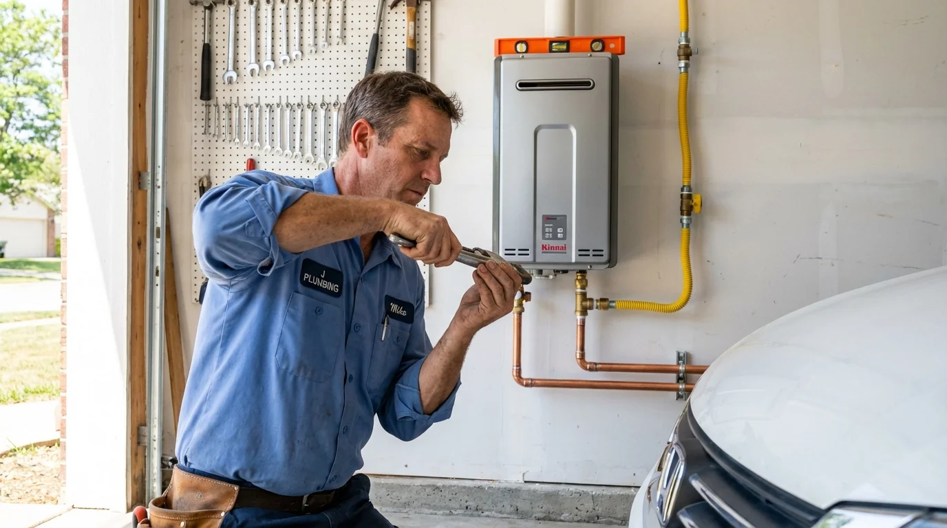 Tankless water heater installation by a Johns Plumbing LLC plumber in Fort Washakie